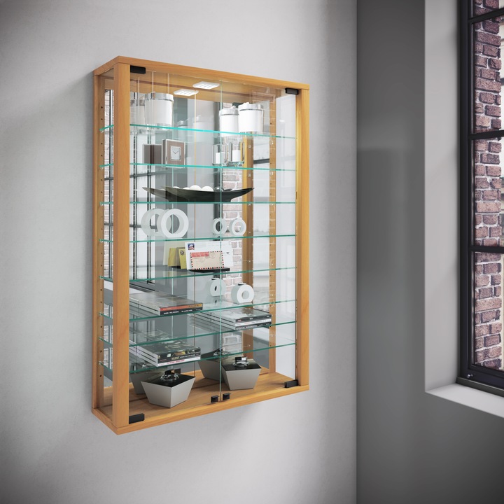 Immagine prodotto VCM Collezione Vetrina a muro Legno Vetro Vitrosa Mini Specchio (59 x 18 x 91 cm)