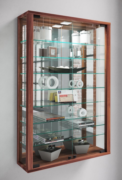 Immagine prodotto VCM Collezione Vetrina a muro Legno Vetro Vitrosa Mini Specchio (59 x 18 x 91 cm)