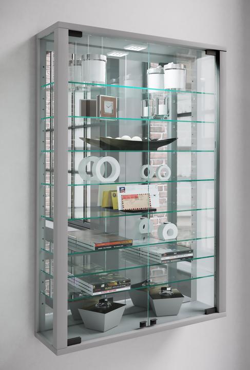 Produktbild VCM Sammel Wandvitrine Holz Glas Vitrosa Mini Spiegel (59 x 18 x 90 cm)