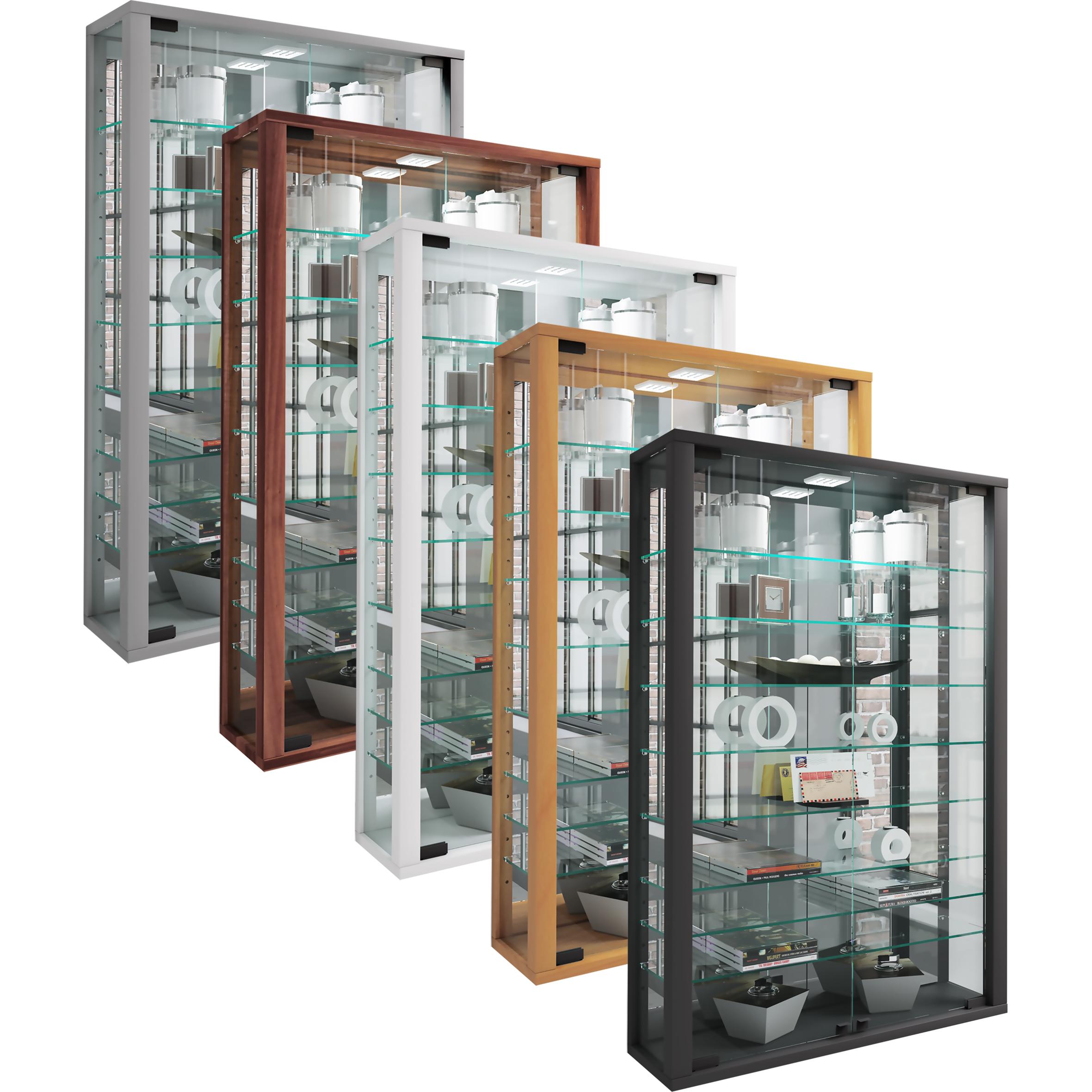 Thumbnail - VCM, Vitrine + Buffetschrank, Sammel Wandvitrine Holz Glas Vitrosa Mini Spiegel (90 x 59 x 18 cm)