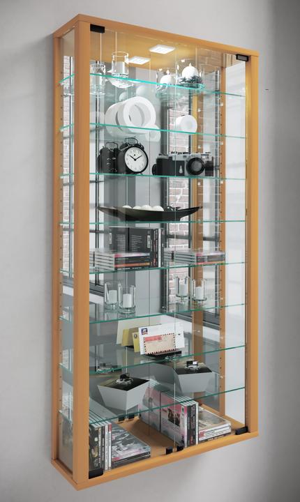 Image du produit VCM Vitrine murale vitrine de collection vitrine murale vitrine étagère armoire en verre vitrine (59 x 18 x 115 cm)