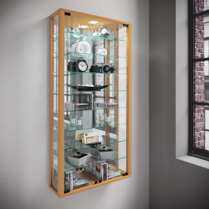 Image du produit VCM Vitrine murale vitrine de collection vitrine murale vitrine étagère armoire en verre vitrine (59 x 18 x 115 cm)