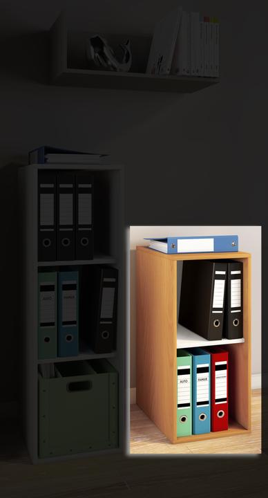 Image du produit VCM Armoire de bureau en bois Étagère à dossiers Lona l 2 compartiments (35 x 37 x 74 cm)