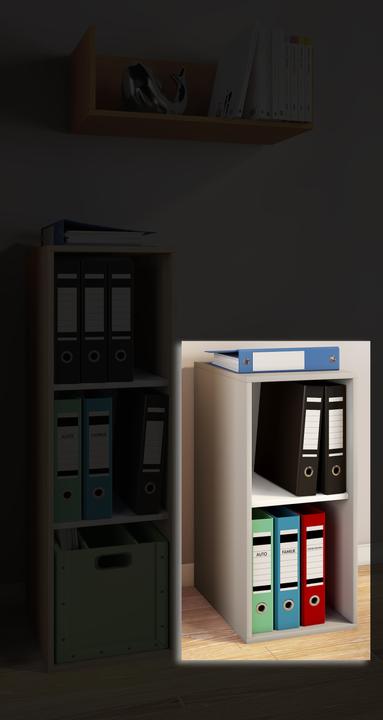 Image du produit VCM Armoire de bureau en bois Étagère à dossiers Lona l 2 compartiments (35 x 37 x 74 cm)