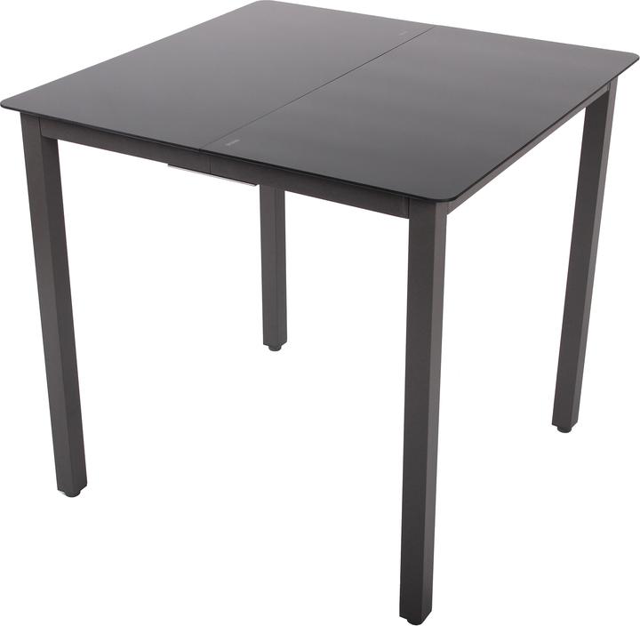 Produktbild VCM 5-tlg. Gartenmöbel Set Sitzgruppe 80x80 Schwarzglas (80 cm)