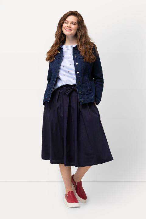 Image du produit Ulla Popken Jupe plissée avec taille confortable à cordon, ligne A (60)