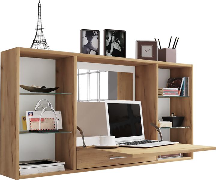 Actual product image VCM Dressing Table Wall Desk Wall Shelf Teala Mirror (115 x 20 x 60 cm)