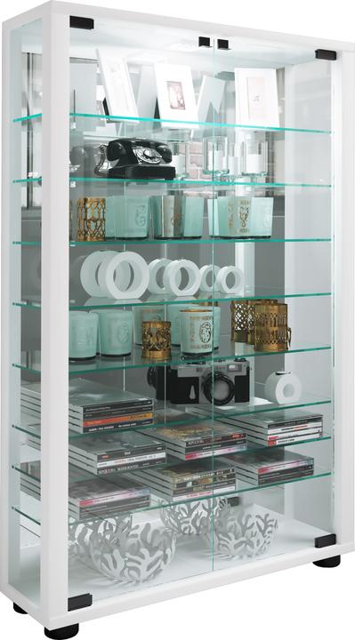 Produktbild VCM Sammelvitrine Standvitrine Glasvitrine Glasregal Vitrine Glas Schaukasten "Lumo Mini Spiegel" (59 x 18 x 91 cm)