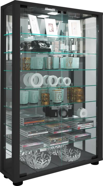 Image du produit VCM Vitrine de collection vitrine sur pied vitrine en verre étagère en verre vitrine "Lumo Mini miroir (59 x 18 x 91 cm)