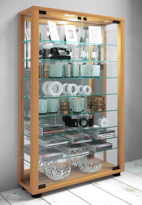 Actual product image VCM Collectors' Display Cabinet Floor Standing Glass Display Cabinet Glass Shelf Display Cabinet Glass (59 x 18 x 91 cm)