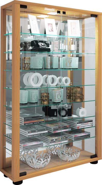 Actual product image VCM Collectors' Display Cabinet Floor Standing Glass Display Cabinet Glass Shelf Display Cabinet Glass (59 x 18 x 91 cm)