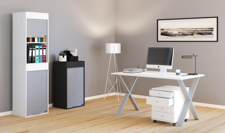Actual product image VCM Office cabinet filing cabinet roller shutter cabinet wood "Aktos XL" (50 x 40 x 186 cm)