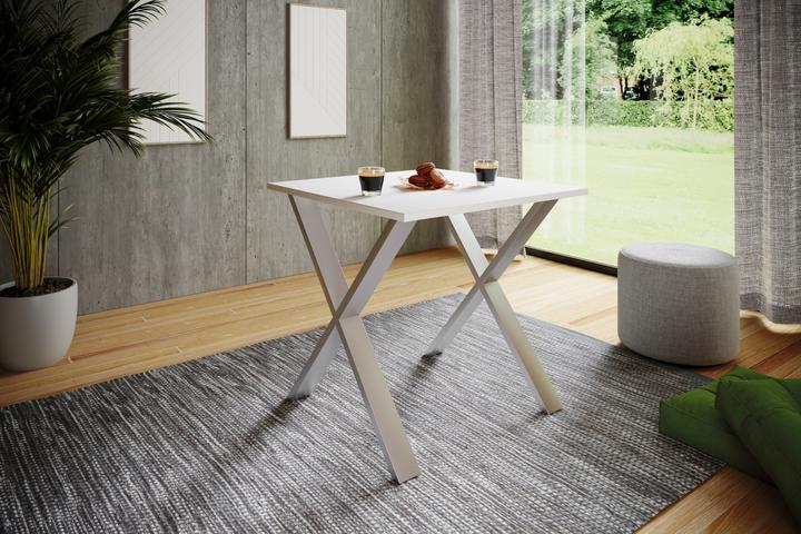 Image du produit VCM Table de salle à manger en bois Xona X Argent (80 x 80 x 76 cm)