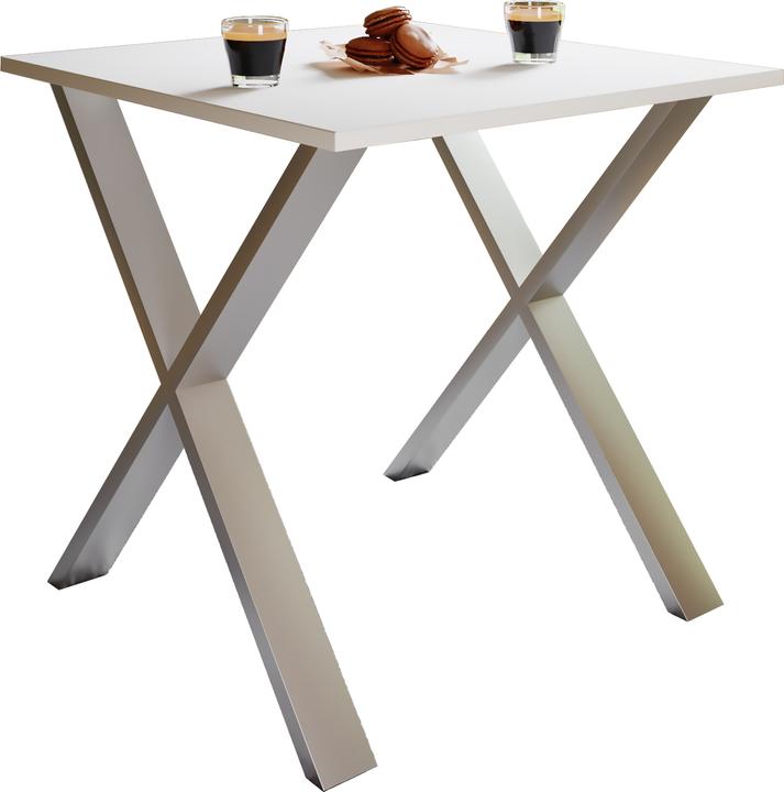 Image du produit VCM Table de salle à manger en bois Xona X Argent (80 x 80 x 76 cm)