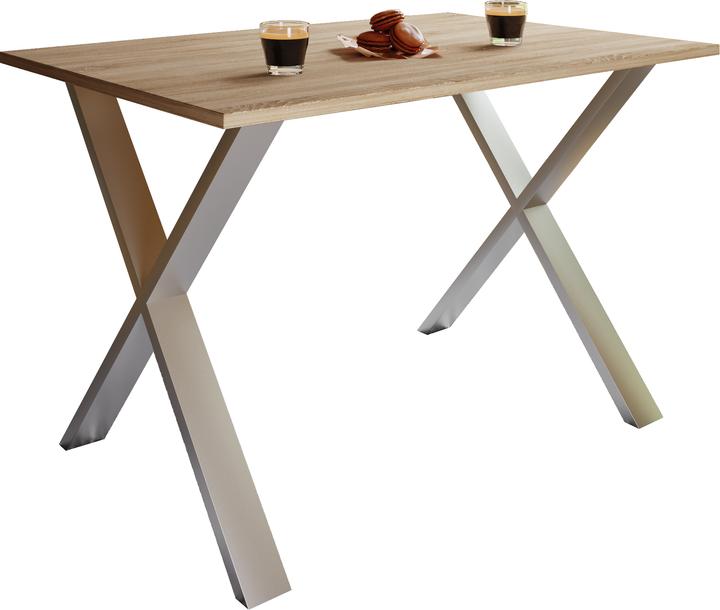 Image du produit VCM Table de salle à manger en bois Xona X Argent (110 x 50 x 76 cm)