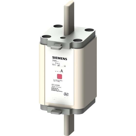 3x Siemens, Sicherung, NHSicherungseinsatz NH1 A gG Un AC Un DC (Diazed-Sicherung, 160 A)