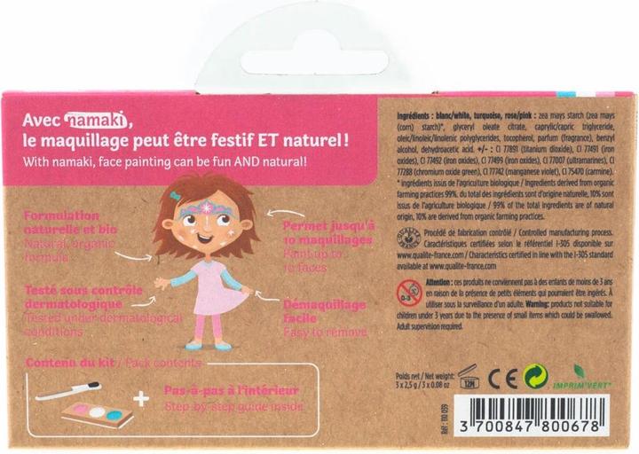 Immagine prodotto Namaki Bio Schminkset 3 Farben Prinzessin & Einhorn