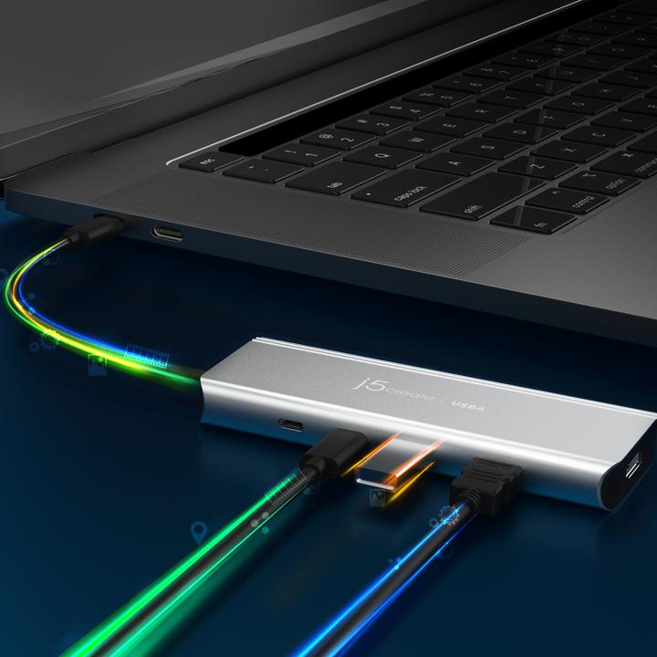 Produktbild j5Create JCD401-N Hub multiporta Dual 4K USB4™ (USB-C, 5 Ports)
