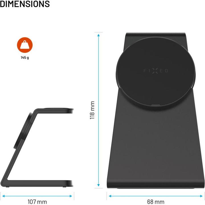 Produktbild Fixed 3-in-1 MagSafe Wireless Charging Station, black (30 W)