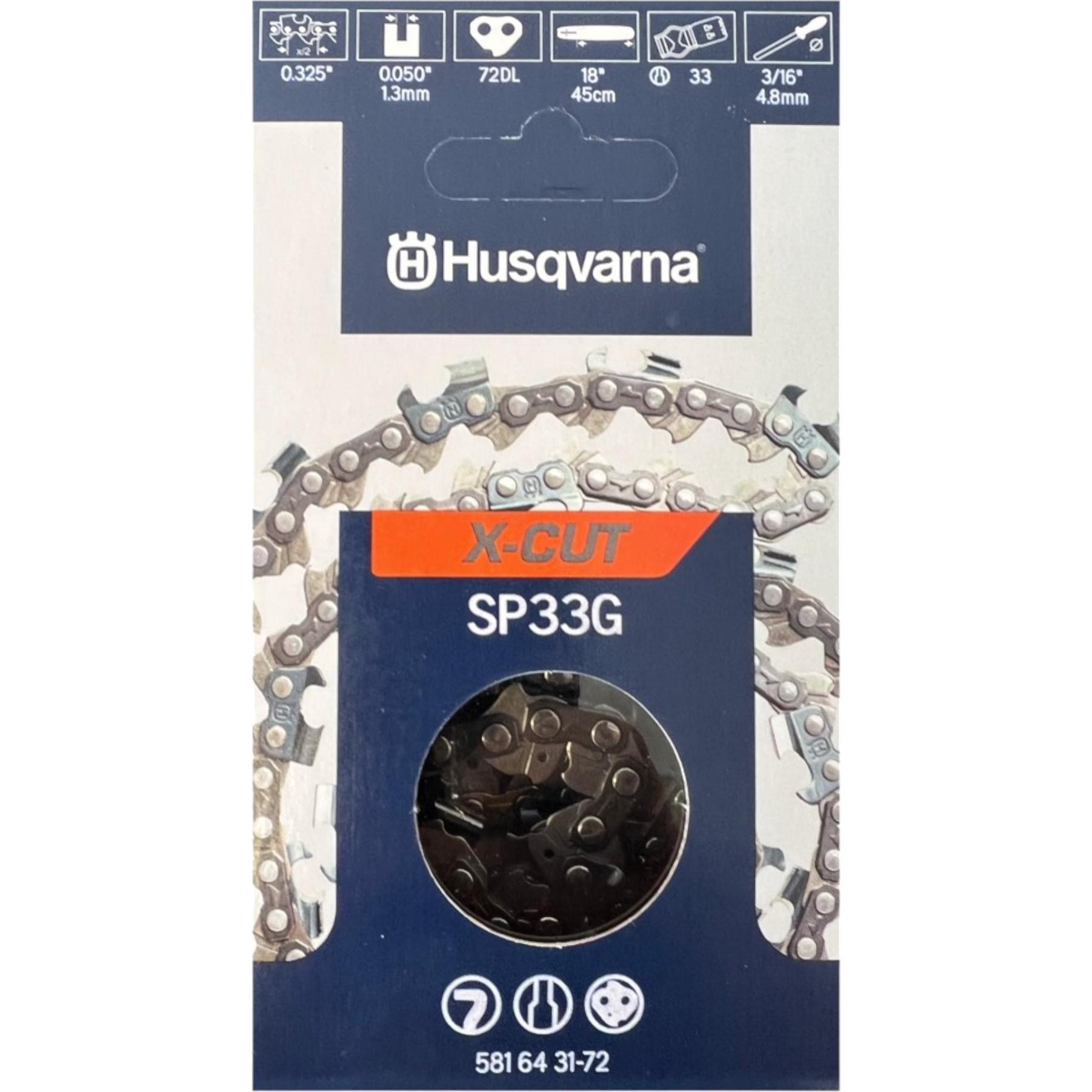 Thumbnail - Husqvarna, Zubehör Gartenmaschinen, X CUT SP33G 2x Sägekette Ersatzkette Halb Meissel 1,3 mm 33 cm (Sägekette)