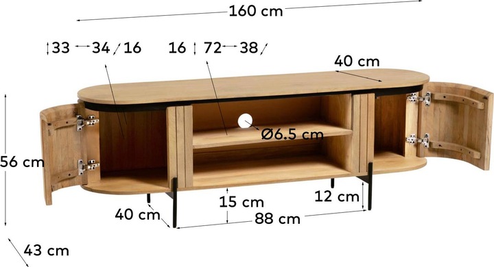 Immagine prodotto Kave Home Licia (43 x 160 x 56 cm)