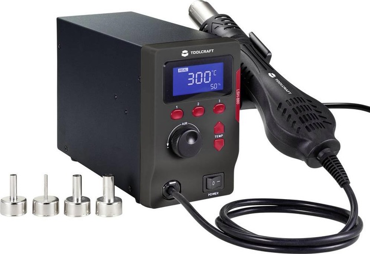 Immagine prodotto Toolcraft LSH-880 SE Stazione ad aria calda digitale 800 W 100 - 500 °C incl. punta di saldatura