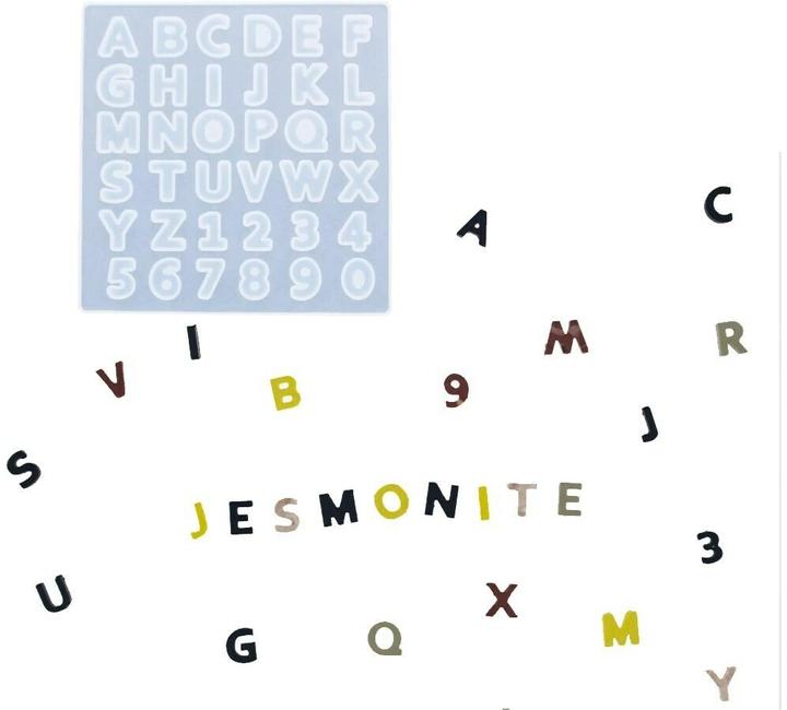 Jesmonite Giessform Alphabet + Zahlen 13.5 cm x 13.5 cm