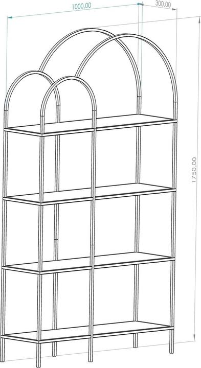 Image du produit Homitis Mona Twin Bookshelf (100 x 30 x 175 cm)