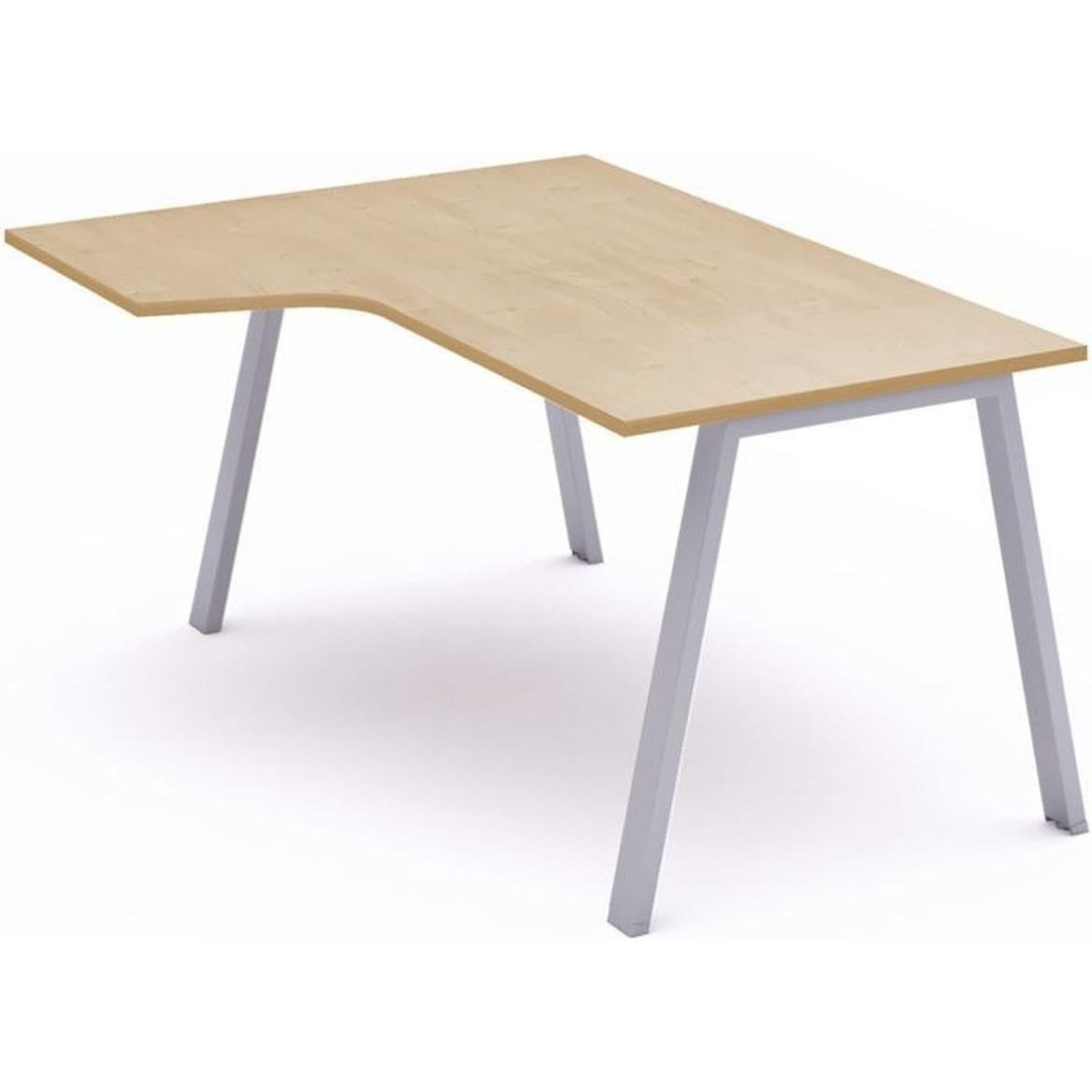 Rocada, Schreibtisch, Schreibtisch Blanca L-Form links BxTxH 160x120x73cm Gestell grau Platte Melamin buche