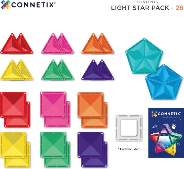 Actual product image Connetix Light Star Pack