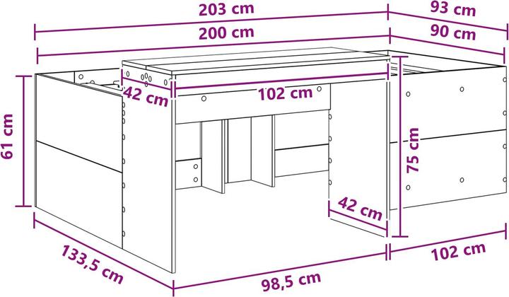 Produktbild vidaXL Bettrahmen (90 x 200 cm)