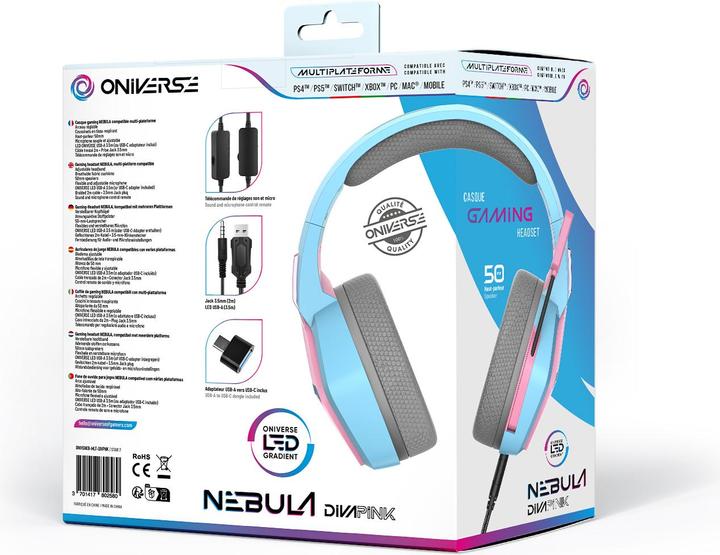 Produktbild Oniverse Gaming Headset Nebula - Diva Pink (Kabelgebunden)