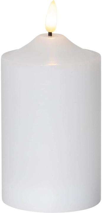 Star Trading Bougie LED Pilier Flamme 7,5 cm x 15 cm, Blanc (1x)