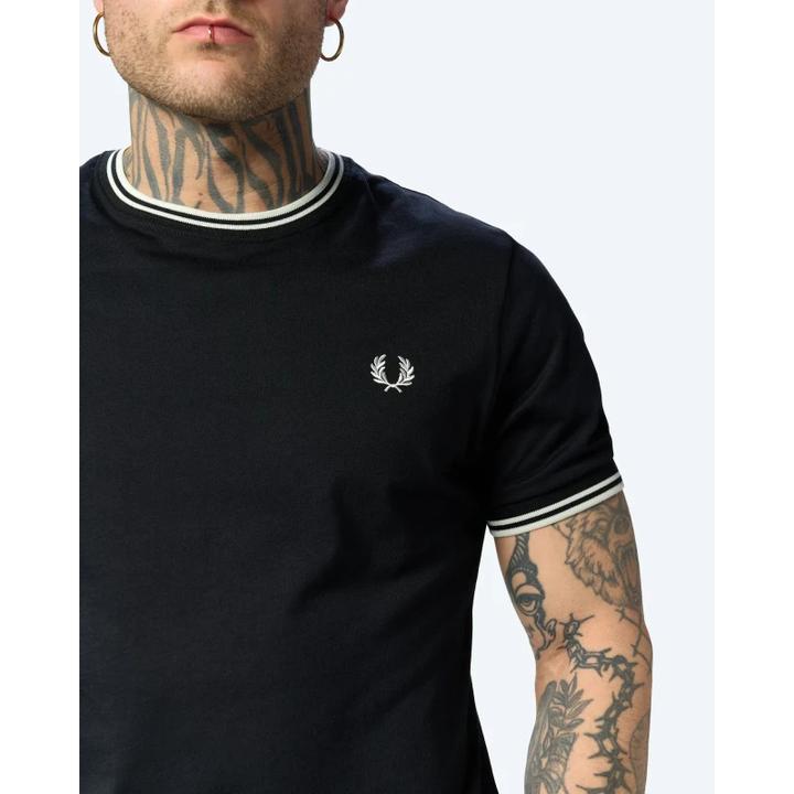 Actual product image Fred Perry Double stripe T-shirt (S)