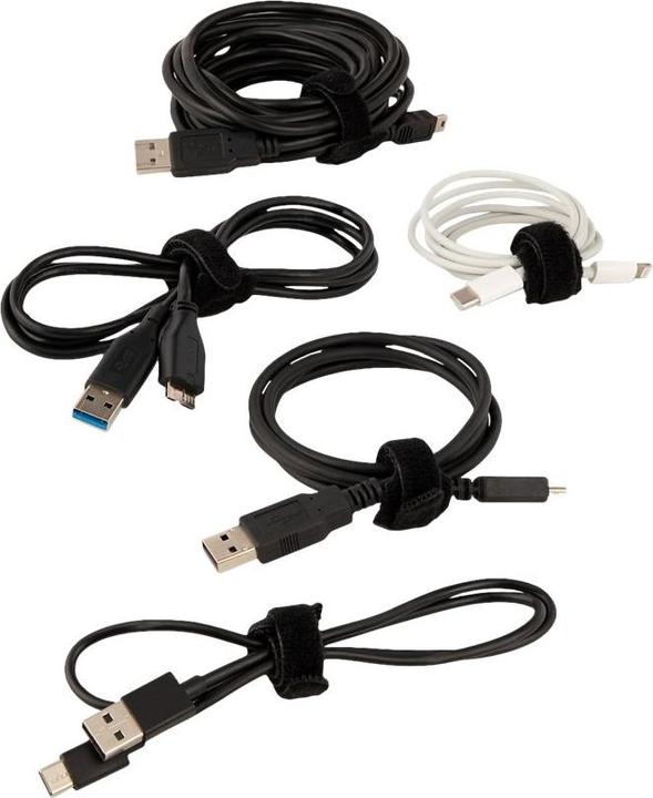 Produktbild StarTech com 6in Hook and Loop Cable Ties - 50 Pack - Black - Reusable Cable Straps - Adjustable and (Klettkabelbinder, 150 mm, 50 Stk.)