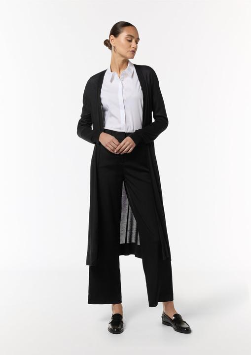 Produktbild Comma Strickjacke Lange Strickjacke mit Rippbündchen und seitlich geschlitztem Saum (S)