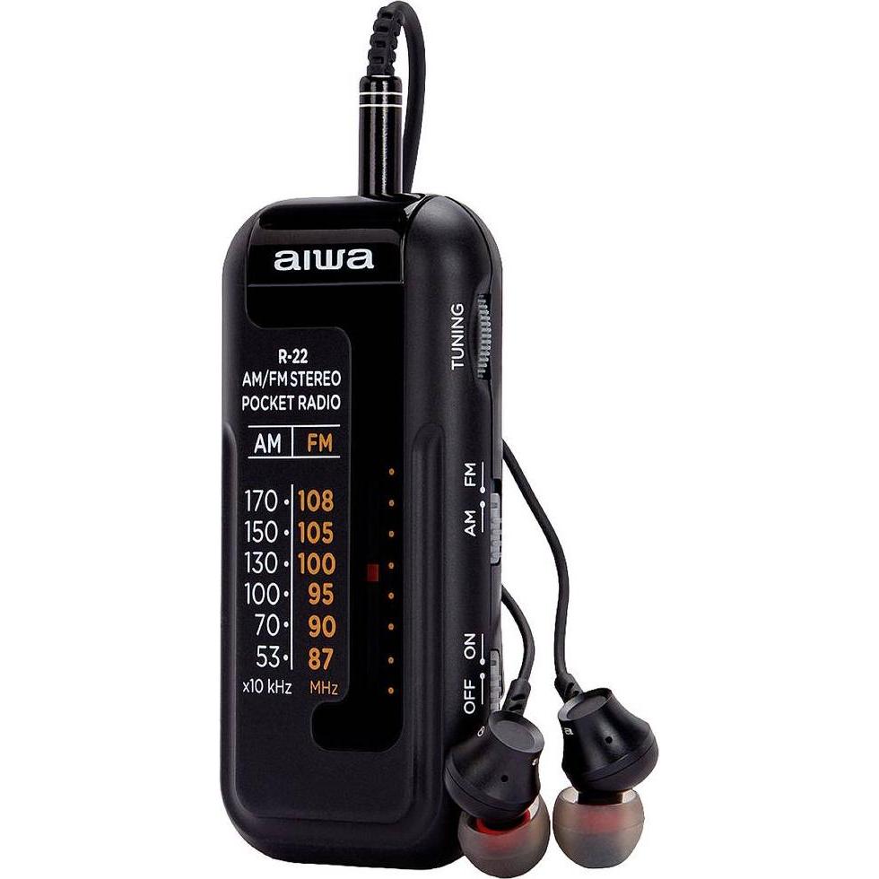 Aiwa R-228K Taschenradio AM FM Schwarz (FM, AM), Radio, Schwarz