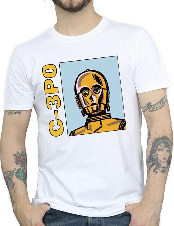 Actual product image Star Wars Mens C3PO Line Art T-Shirt (3XL)
