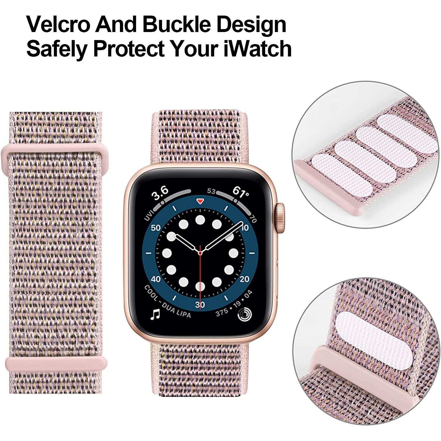 Thumbnail - Strap-it Armband (Nylon, Apple Watch), Uhrenarmband, Rosa