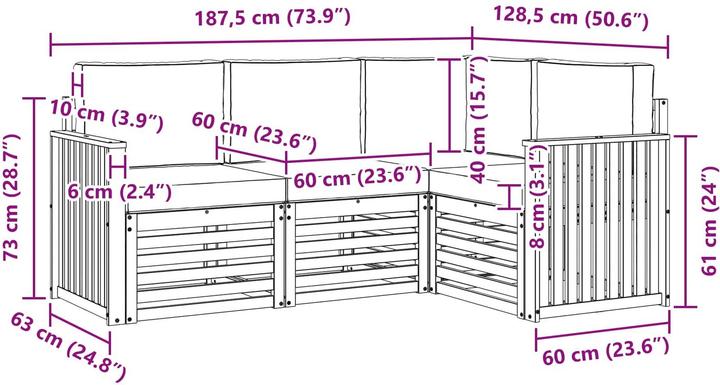 Produktbild vidaXL Outdoor-Sofa