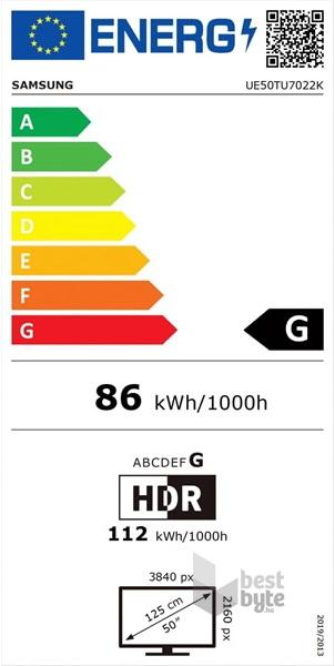 Energy Label Samsung UE50TU7022KXXH (50", LED, 4K)