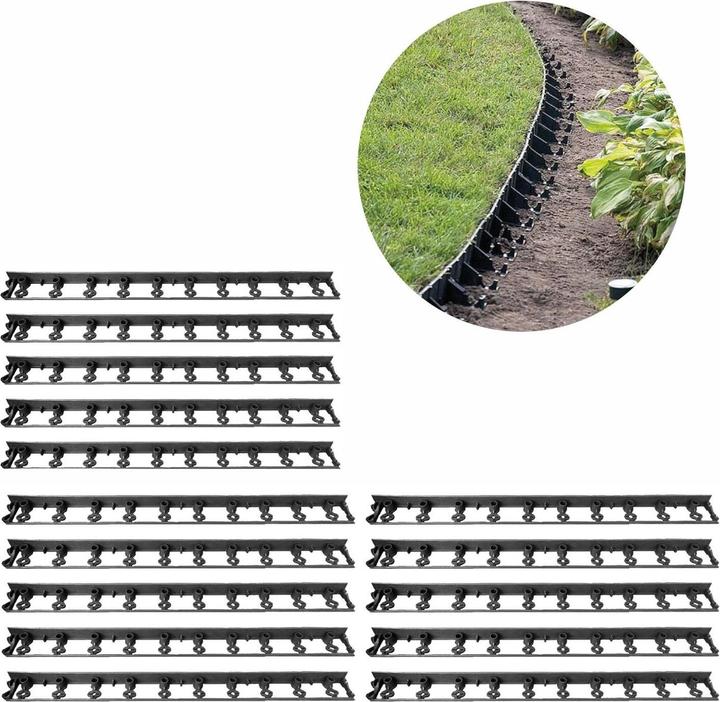 Actual product image Green Split 20 Set of plastic lawn edging 20m