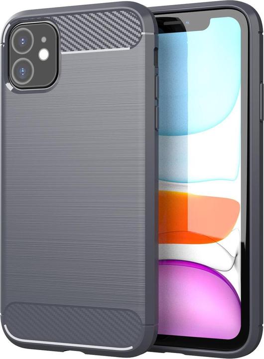 Actual product image Cadorabo TPU Ultra Slim carbon stainless steel Combi Cover (Apple iPhone 11)