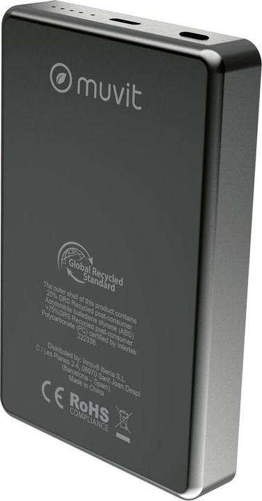 Immagine prodotto Muvit Powerbank for Change Schwarz Aluminium 10000 mAh (10000 mAh, 20 W)