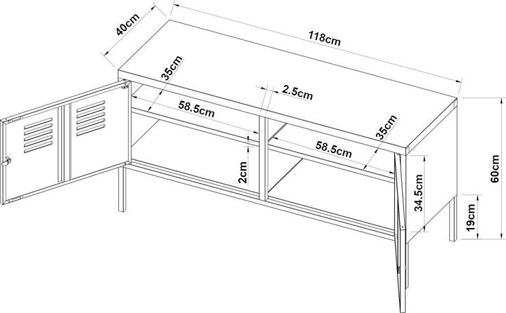 Image du produit En.Casa Pyhtää (118 x 40 x 60 cm)