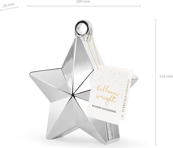 Produktbild Partydeco Balloon weight Star, silver (1 pkt / 1 pc.)