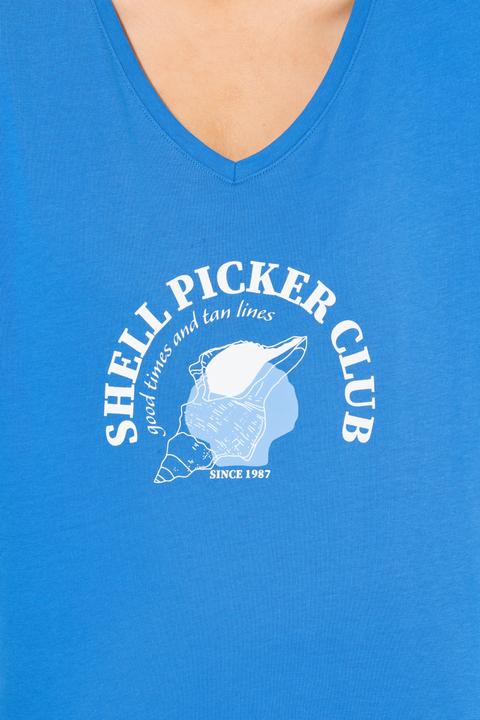 Actual product image Ulla Popken Shell Picker Club Short Sleeve Graphic Tee (46, 48)