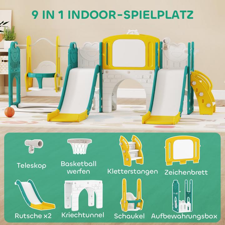 Immagine prodotto Aiyaplay Kinderschaukel & Kinderrutsche Set HDPE Gelb