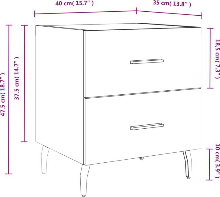 Immagine prodotto vidaXL Nachttisch (40 x 35 x 47.50 cm)