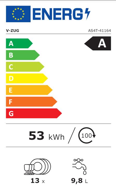 Etichetta energetica V-Zug Lave-vaisselle AdoraVaisselle V4000 I